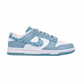 Women's Nike Dunk Low, Blue Paisley Fashion-Forward Look