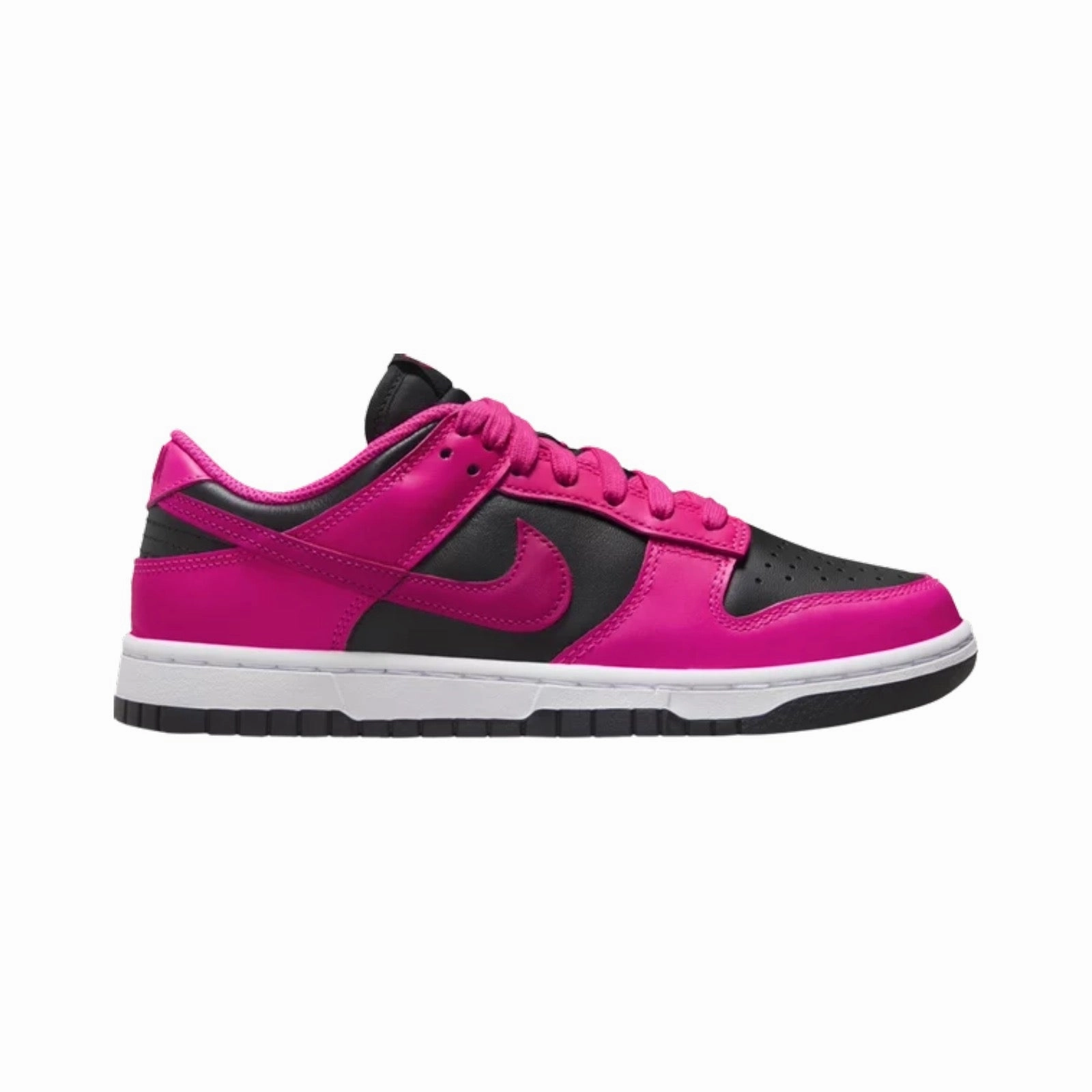 Women's Nike Dunk Low, Fierce Pink Black Comfort System