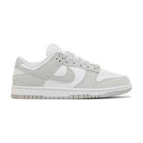 Women's Nike Dunk Low, Light Silver Corduroy Neutral Stride Design Quick Adjustment