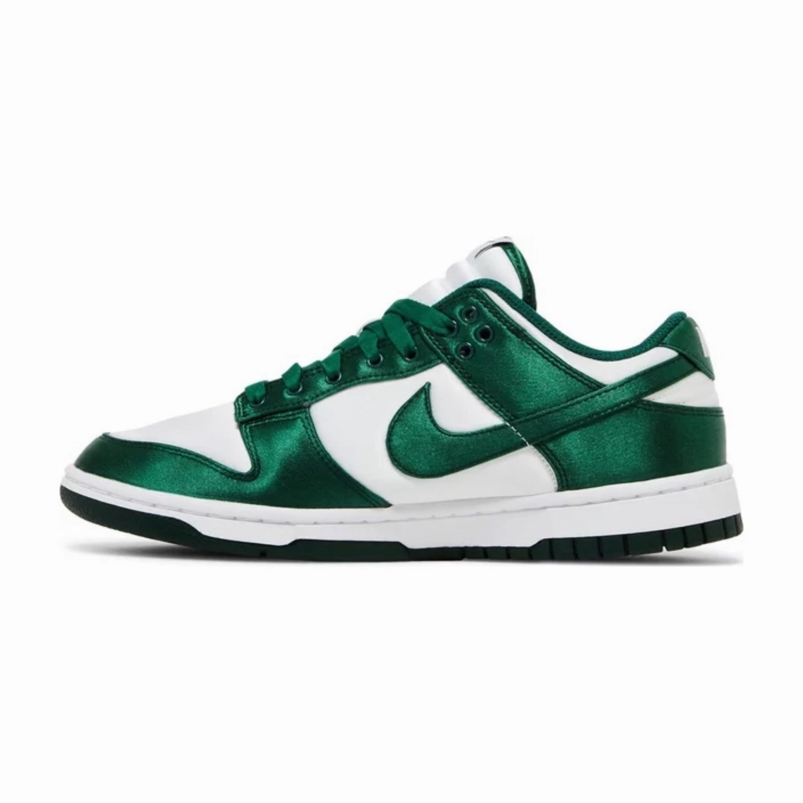 Women's Nike Dunk Low, Satin Green Street Use Durable Overlay
