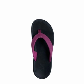 Women's Ohana Flip Flop Sandal-Orchid Flower/Black Compact Design