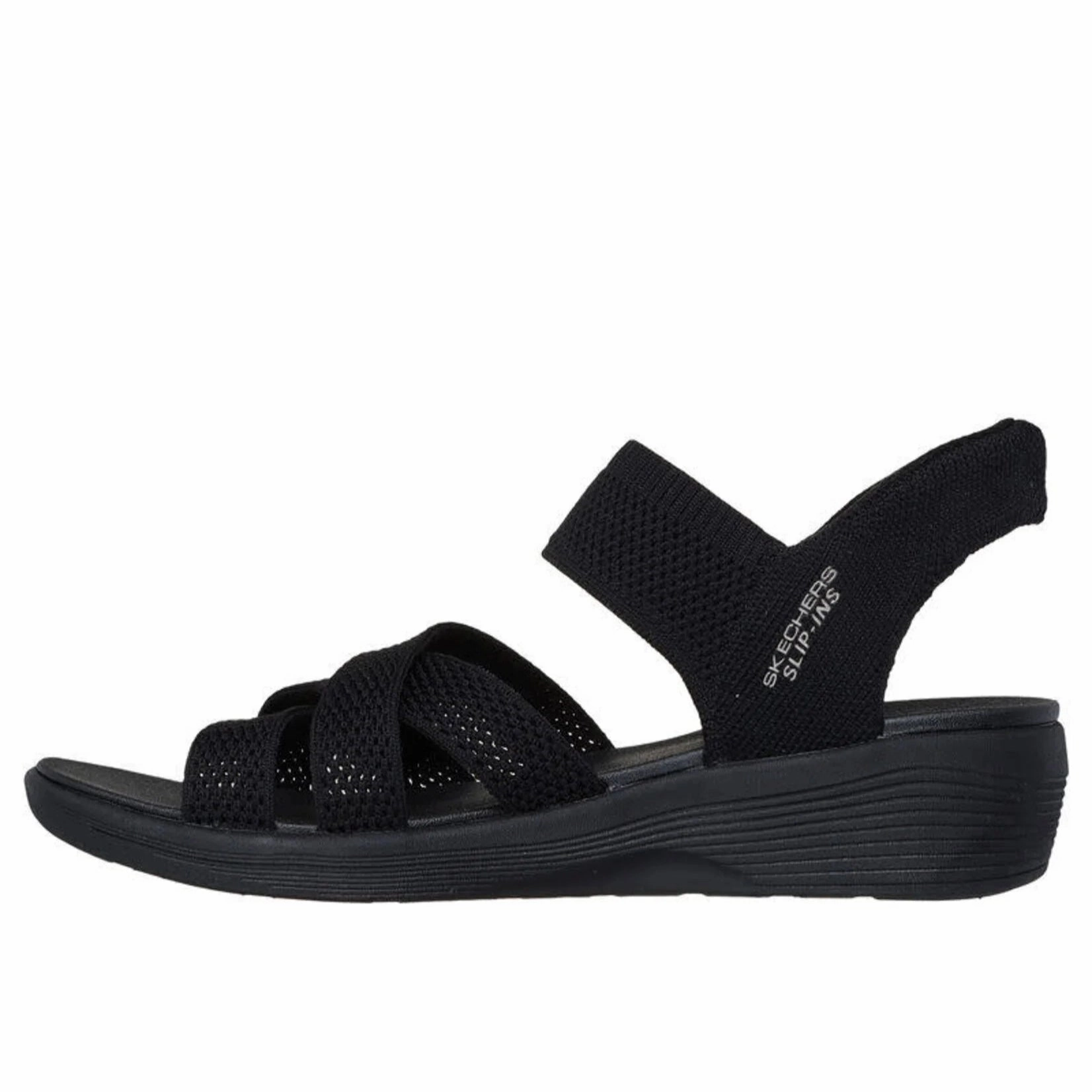 Women's Slip-Ins: Arya-Cooling Off Black Elastic Comfort Walk Shoes