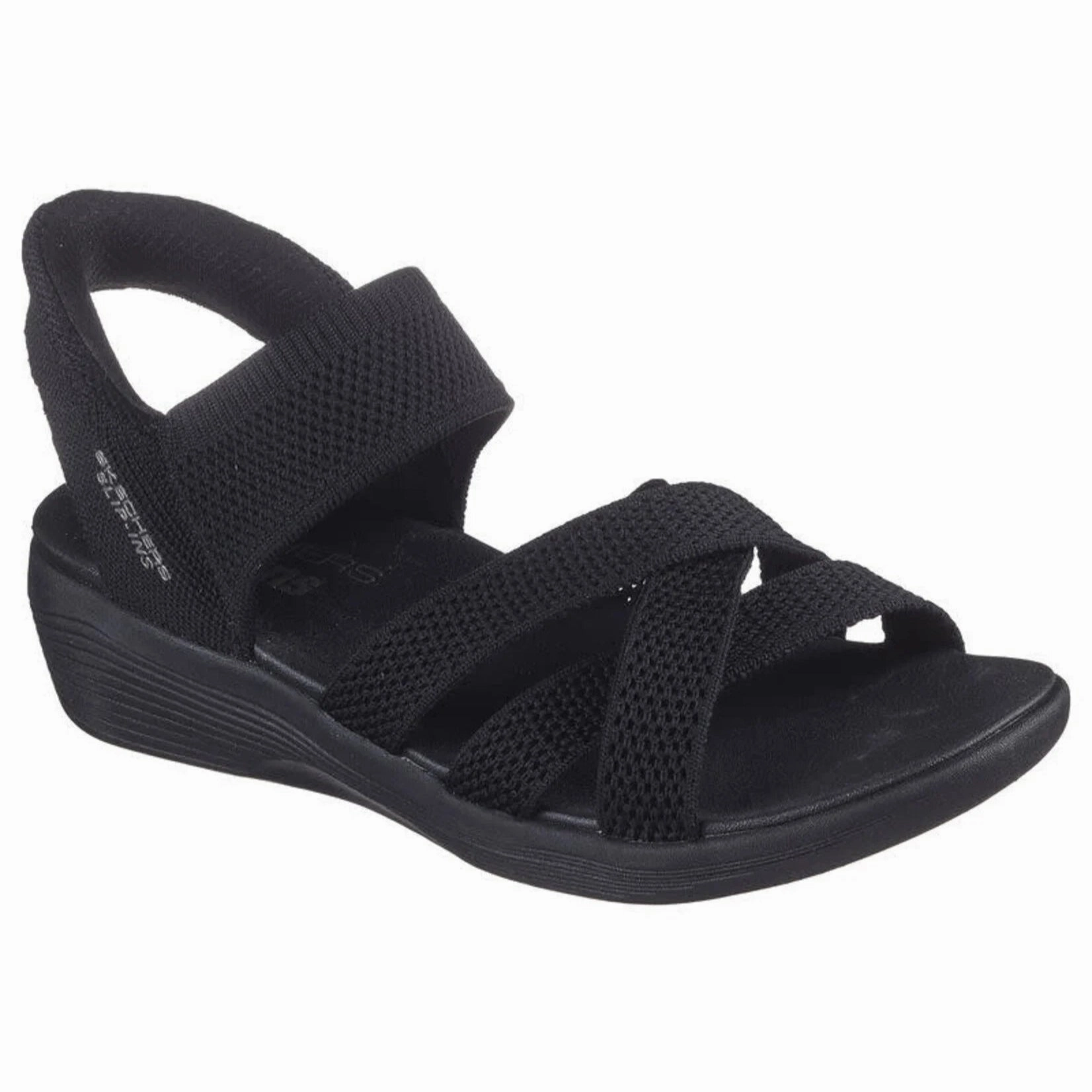 Women's Slip-Ins: Arya-Cooling Off Black Rubber Sole Non-Slip Grip