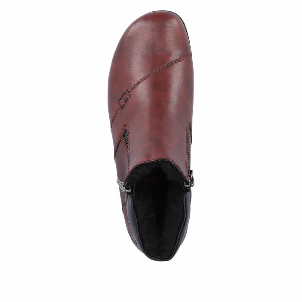 Stable base Open Toe Design L4655-35 Ankle Zip RTex Wine/Black